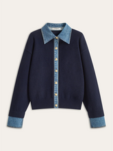 Denim Collar Buttoned Sweater